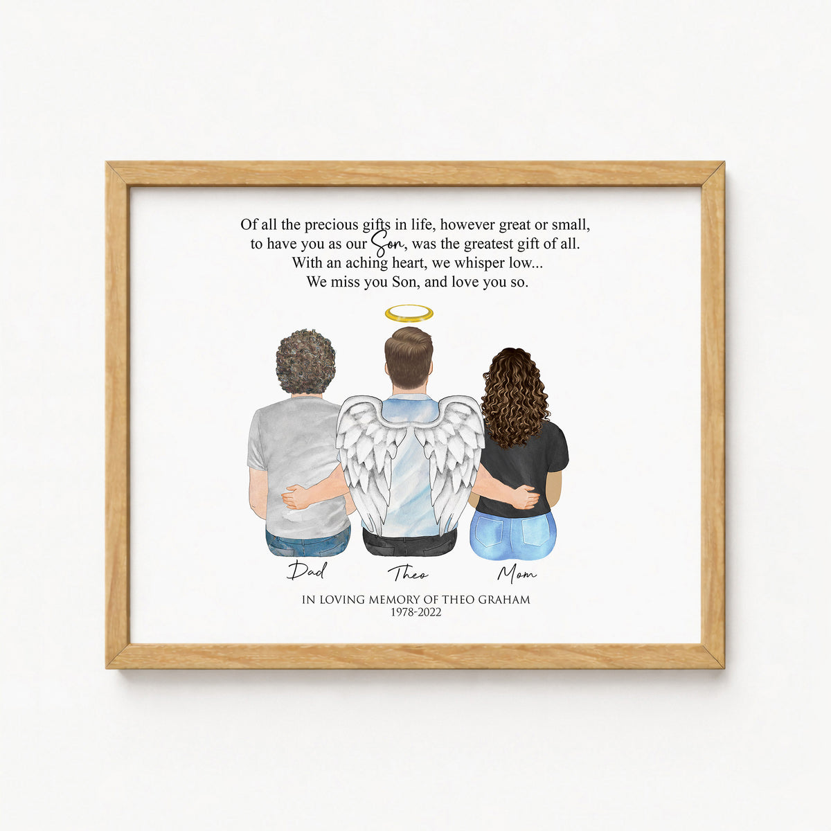 Loss of Son Memorial Wall Art | Personalized Tribute Portrait