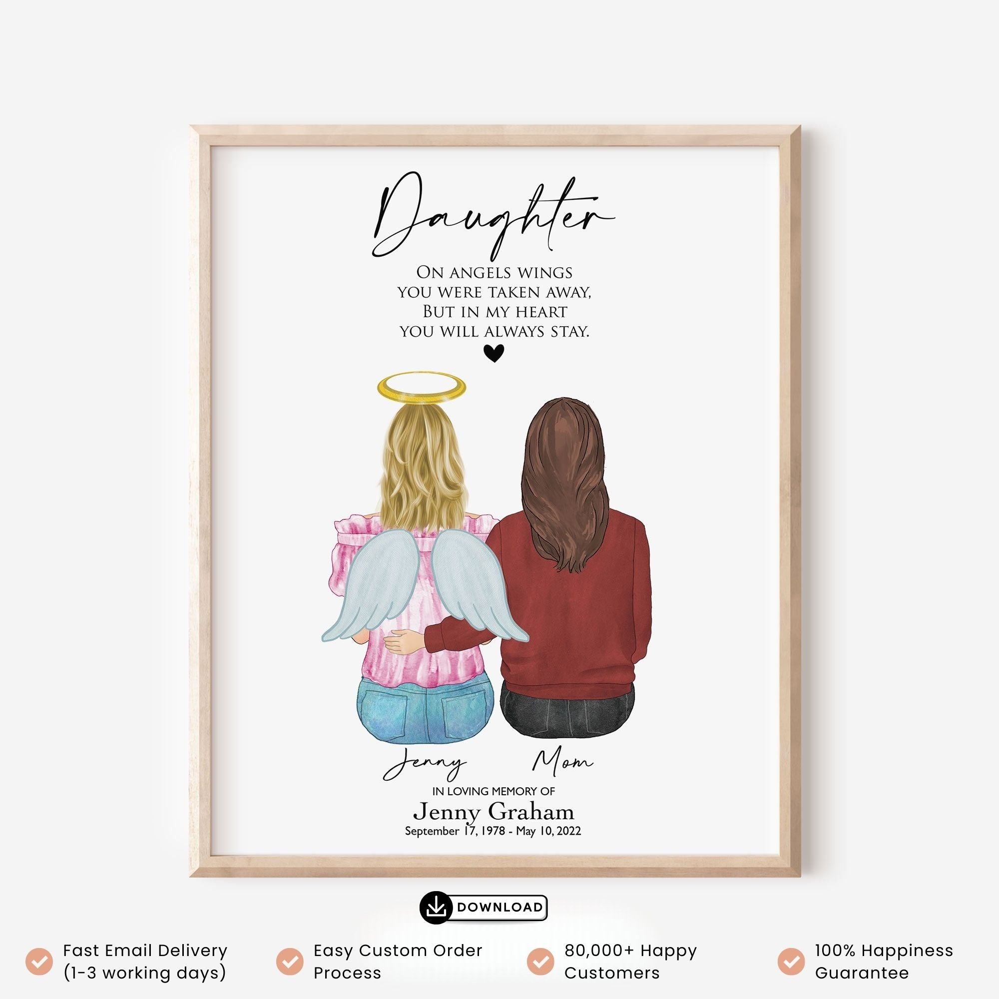 Loss of Daughter Memorial Wall Art Print