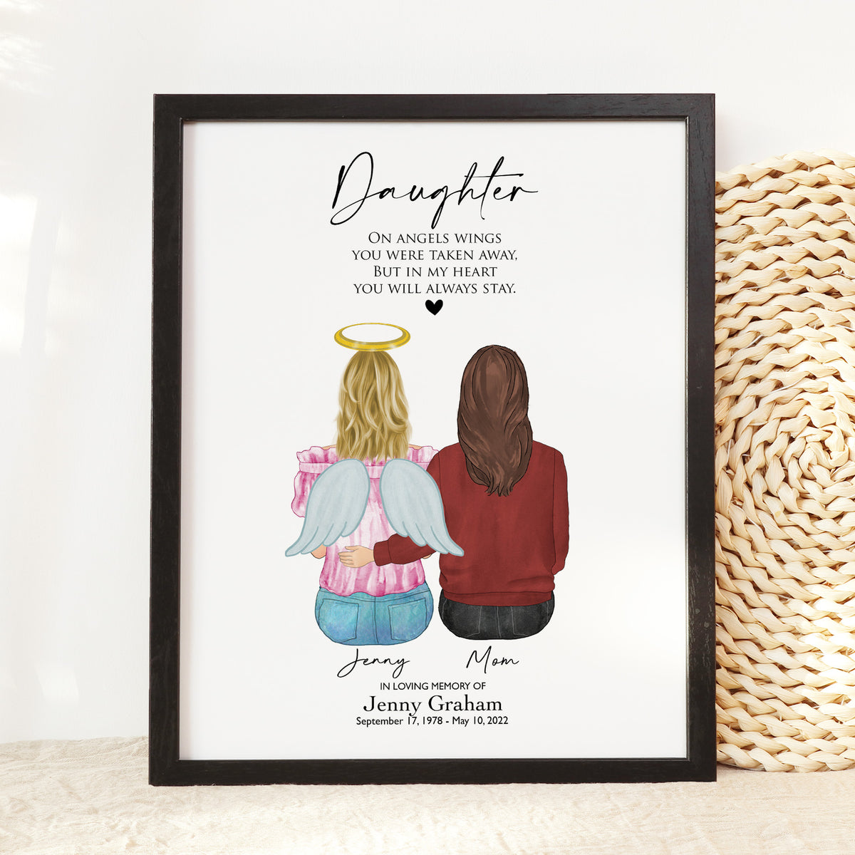 Loss of Daughter Memorial Wall Art | Gift for Bereaved Mother
