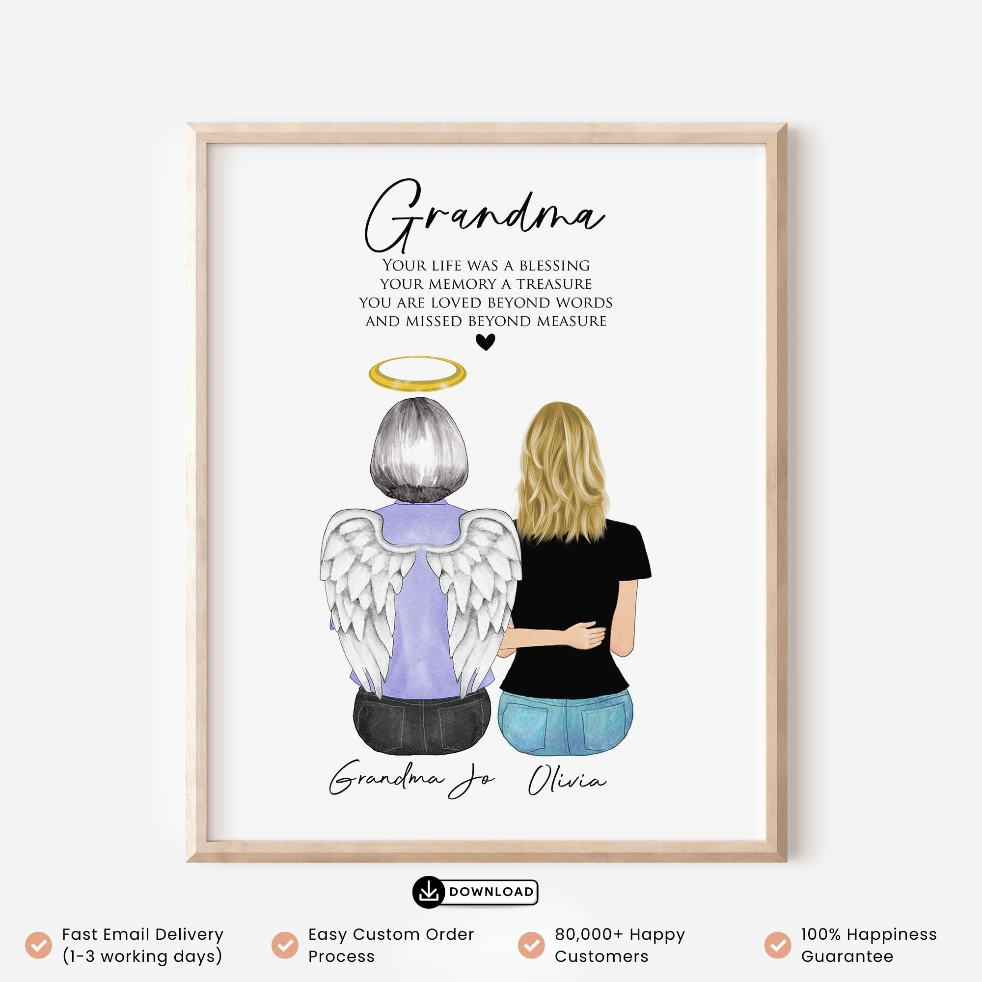 Loss of Grandma Memorial Wall Art Print