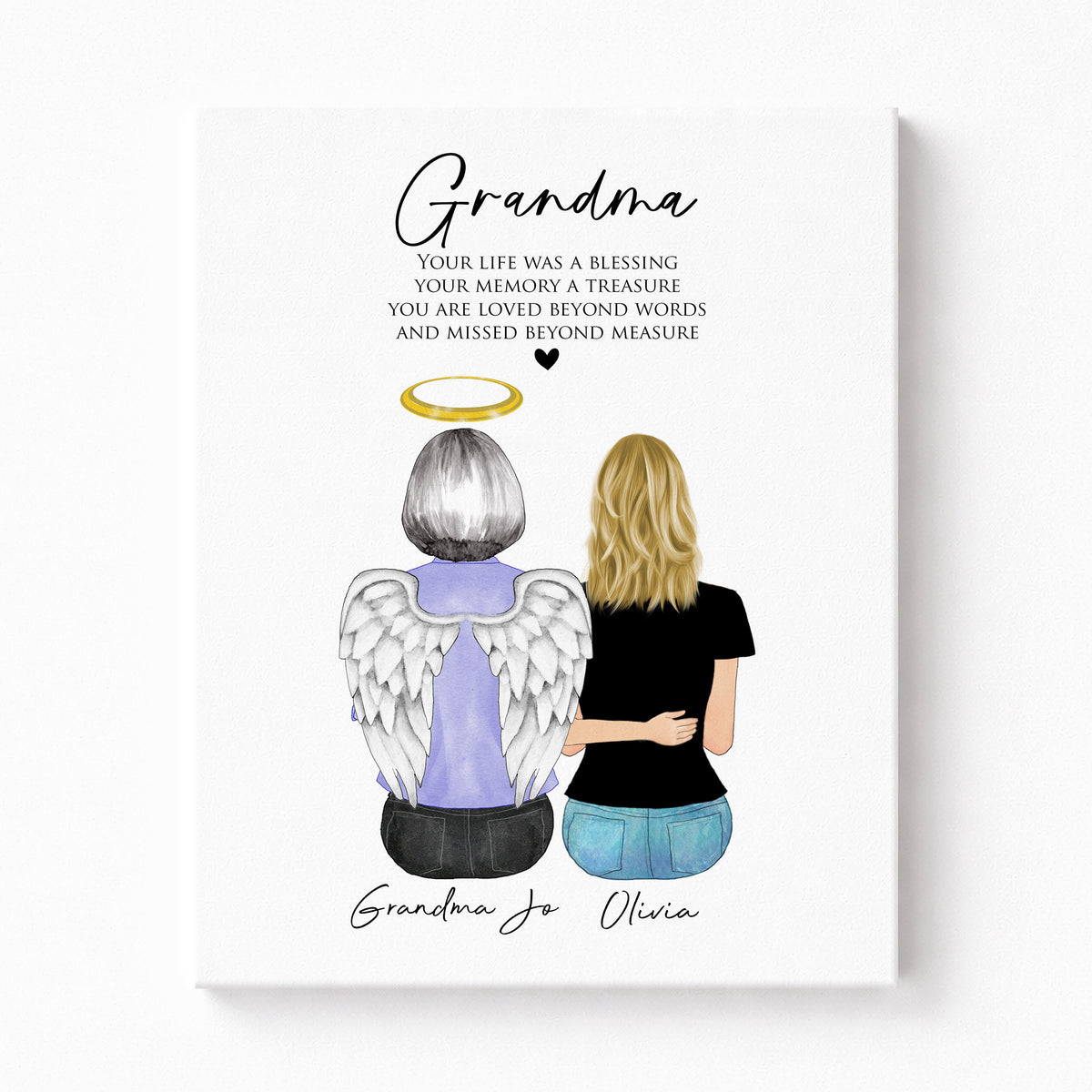 Grandma Memorial Wall Art | Personalized Family Tribute Gift