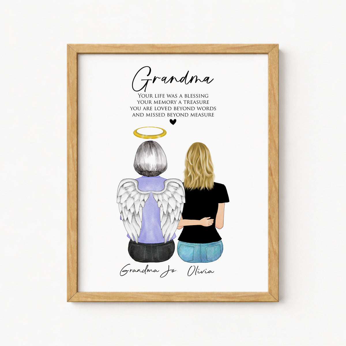Grandma Memorial Wall Art | Personalized Family Tribute Gift