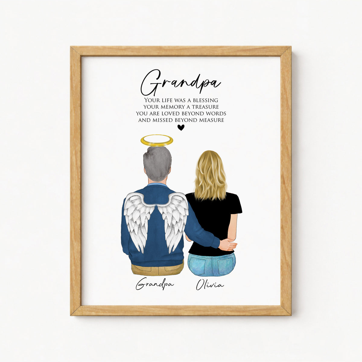 Loss of Grandpa Memorial Wall Art | Personalized Tribute Gift