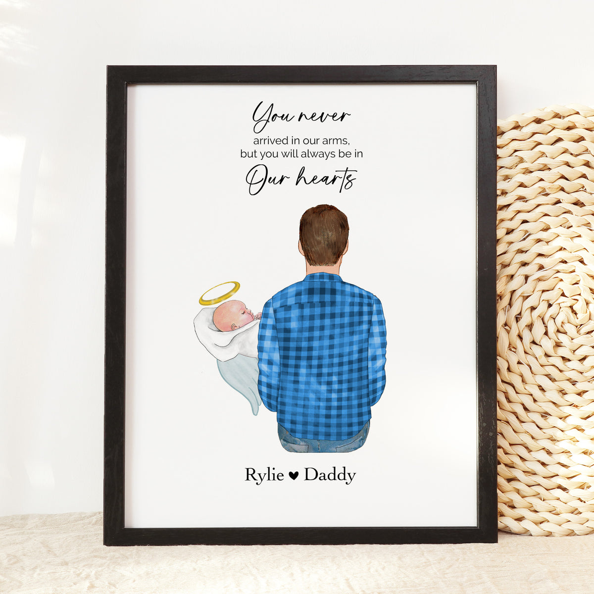 Dad of Angel Baby Memorial Wall Art | Infant Loss Gift for Dad