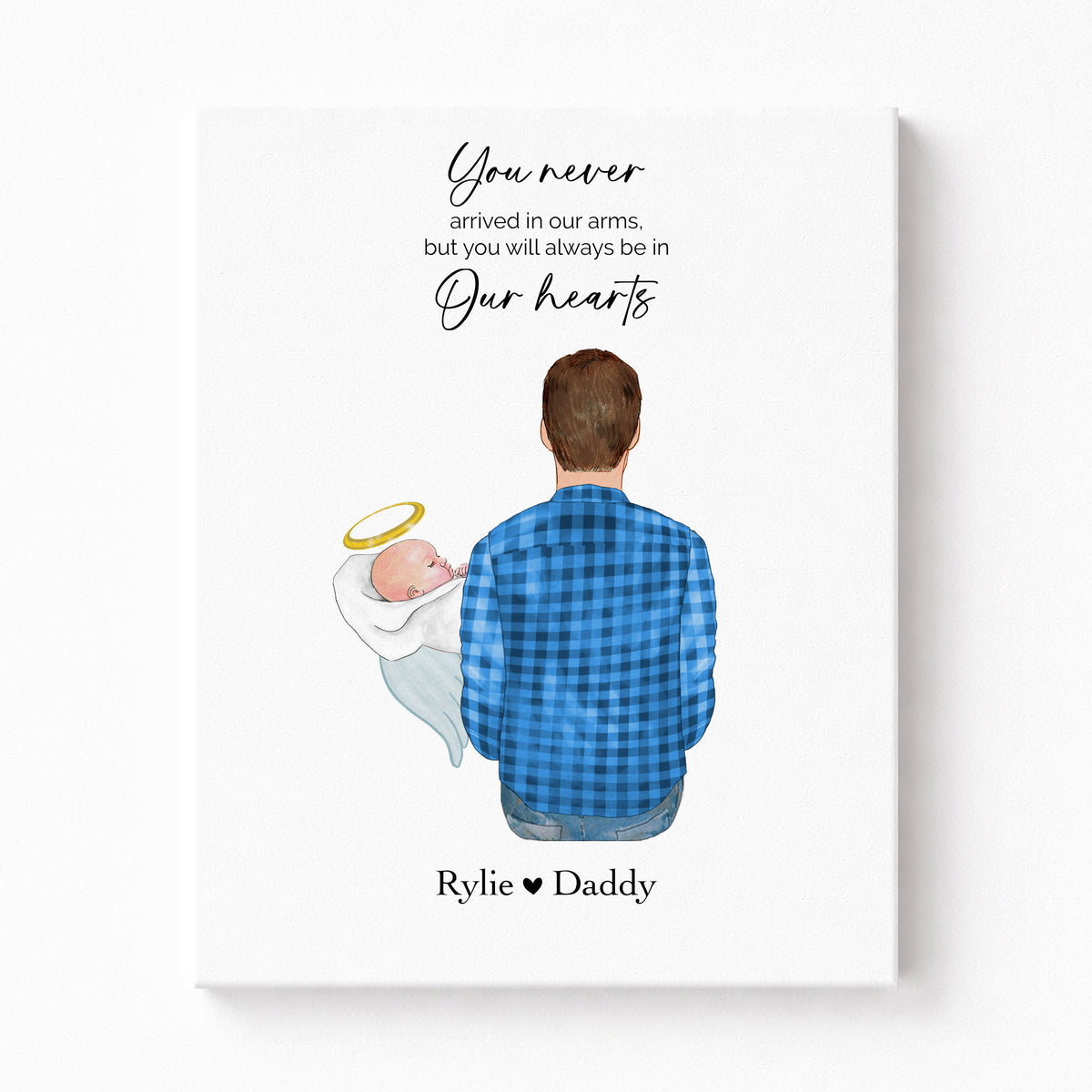 Dad of Angel Baby Memorial Wall Art | Infant Loss Gift for Dad