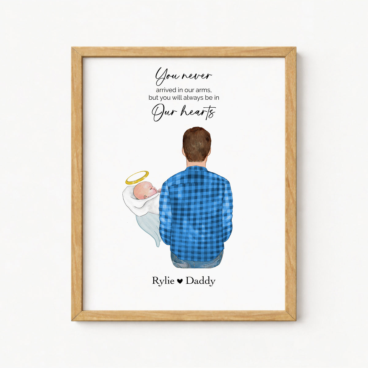 Dad of Angel Baby Memorial Wall Art | Infant Loss Gift for Dad