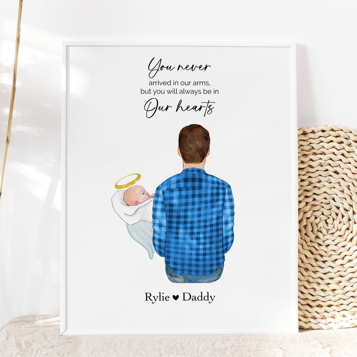Dad of Angel Baby Memorial Wall Art | Infant Loss Gift for Dad