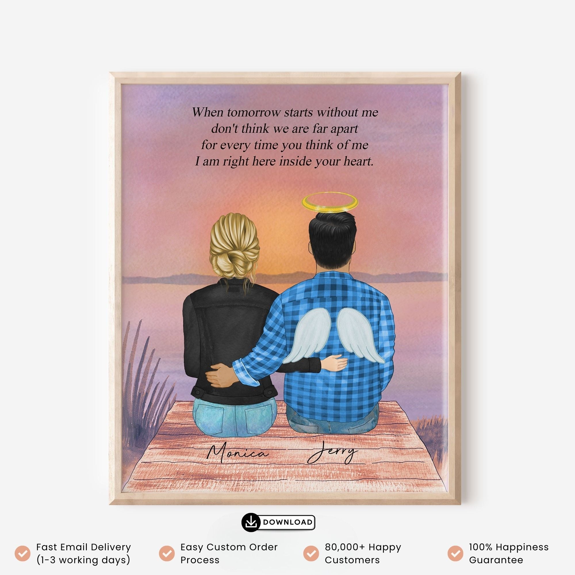 Loss of Husband Memorial Wall Art Print
