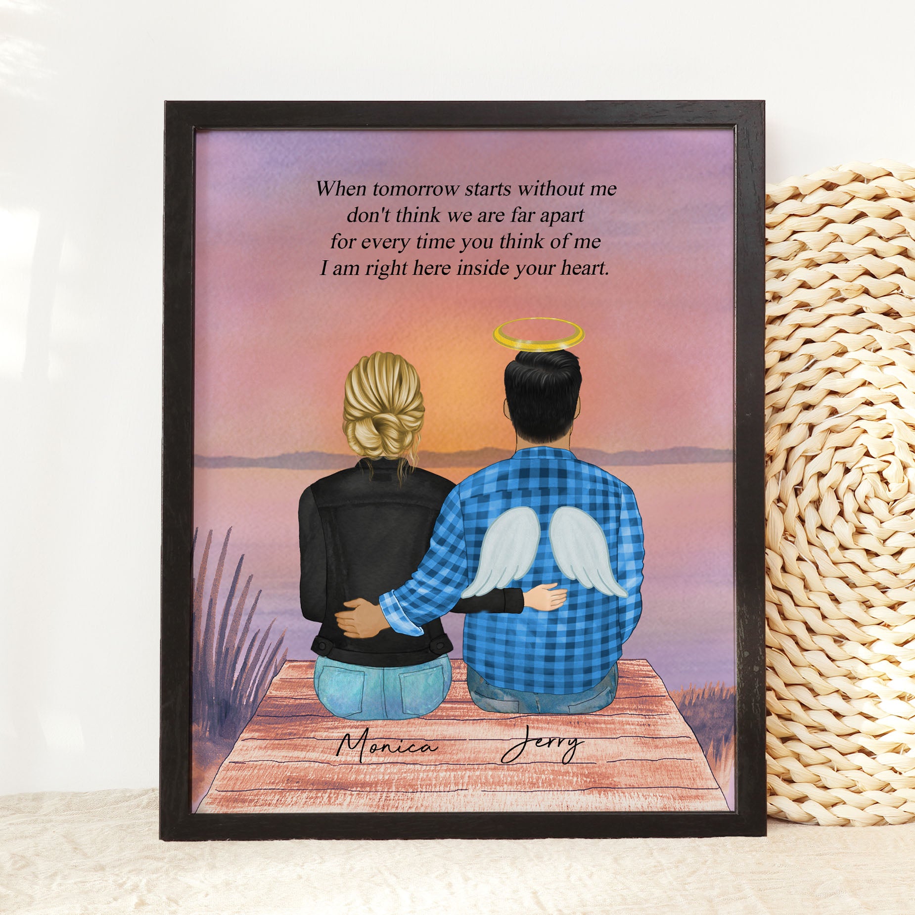 Loss of Husband Memorial Wall Art Print