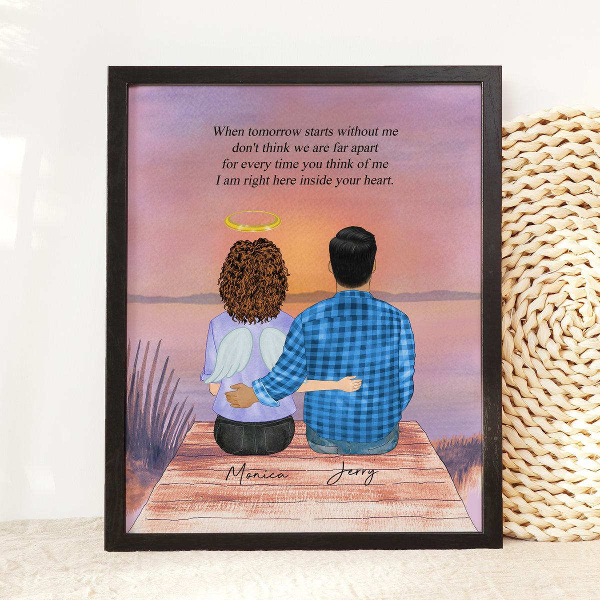 Loss of Wife Memorial Wall Art | Personalized Sympathy Gift