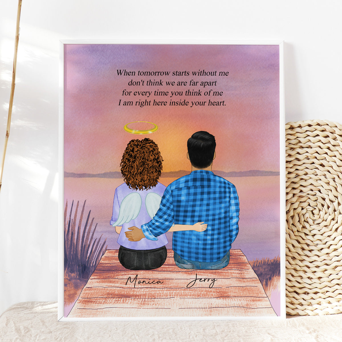 Loss of Wife Memorial Wall Art | Personalized Sympathy Gift
