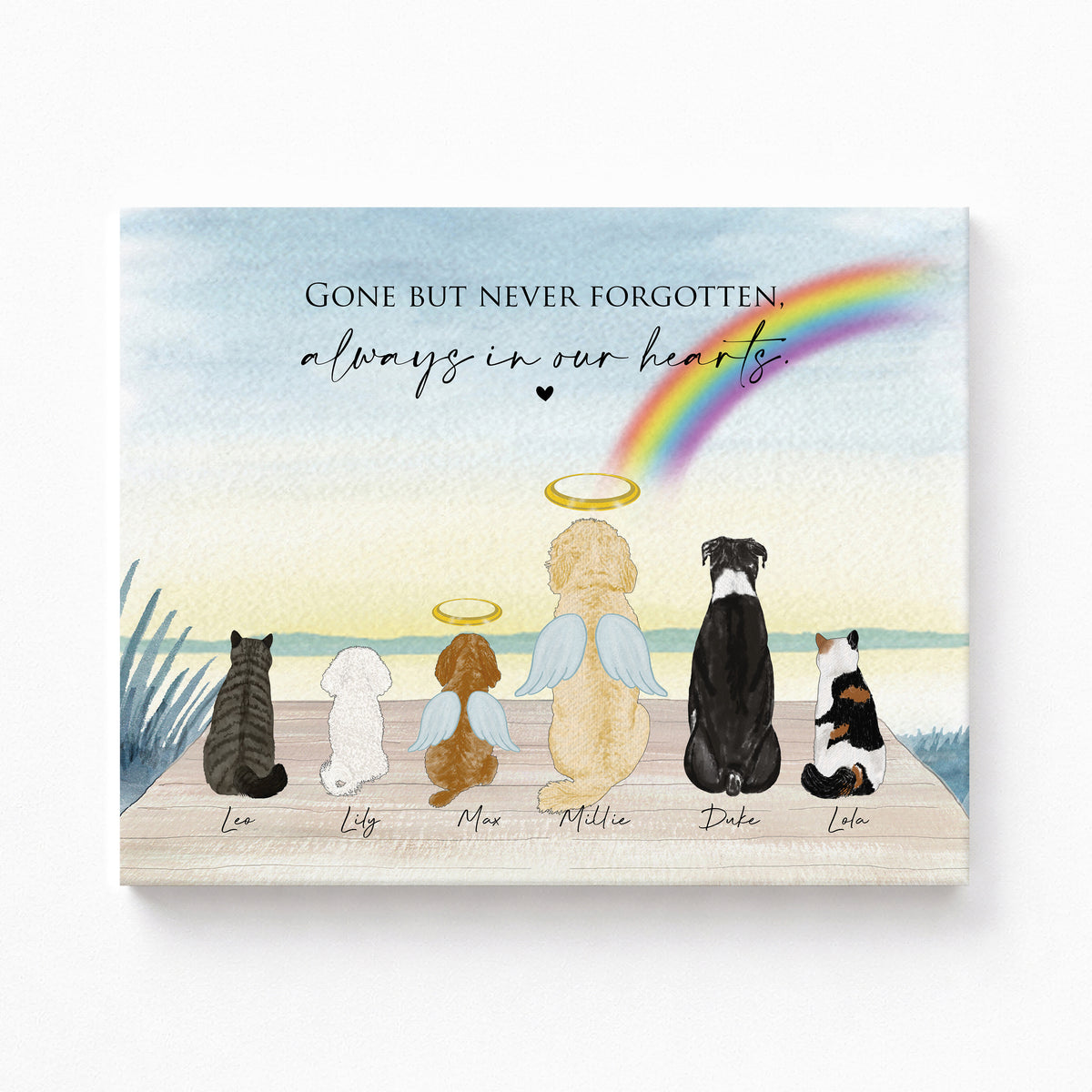 Pet Memorial Wall Art | Rainbow Bridge Print | Pet Loss Gift