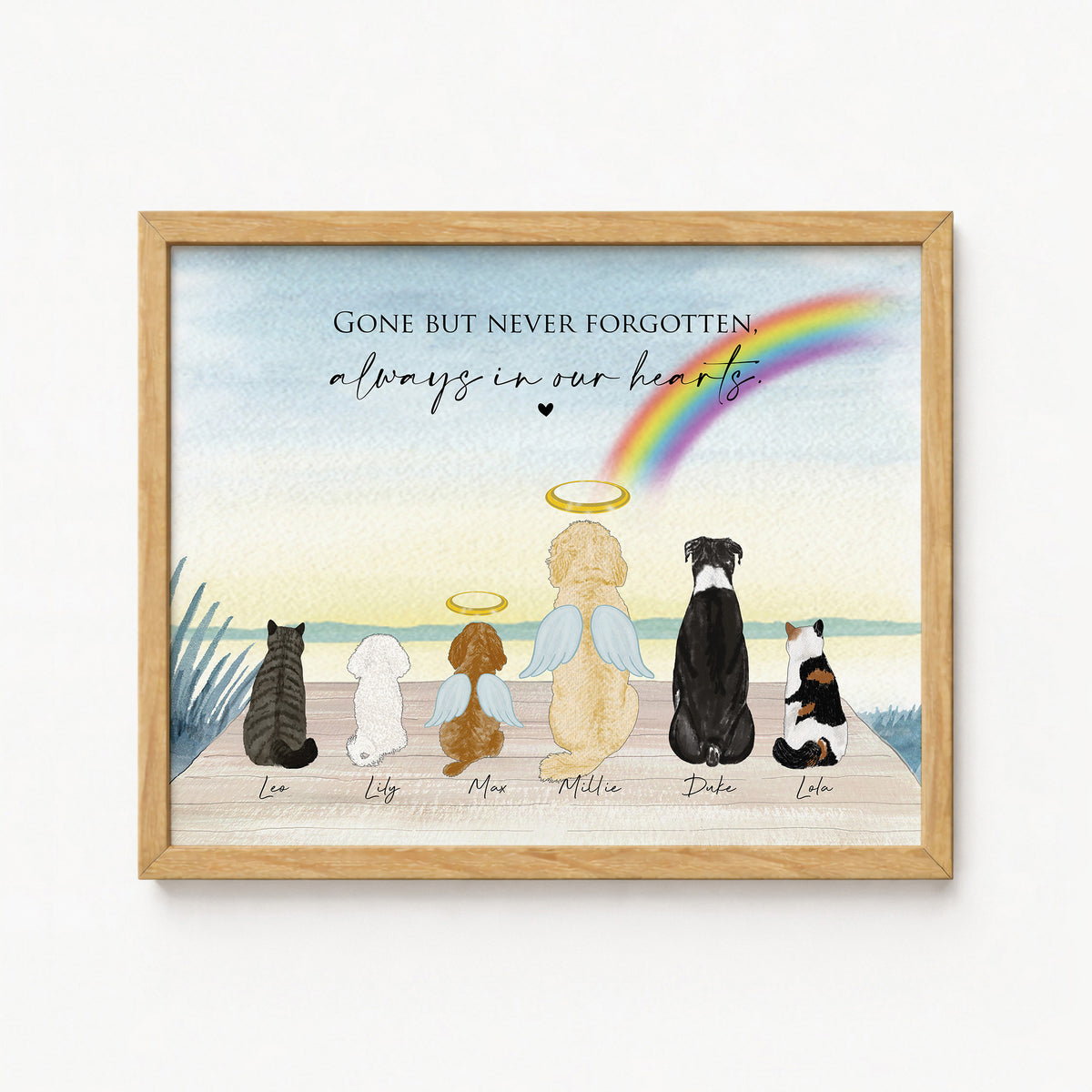 Pet Memorial Wall Art | Rainbow Bridge Print | Pet Loss Gift