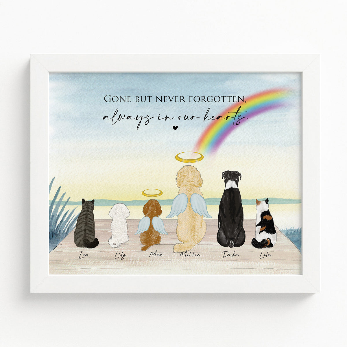 Pet Memorial Wall Art | Rainbow Bridge Print | Pet Loss Gift