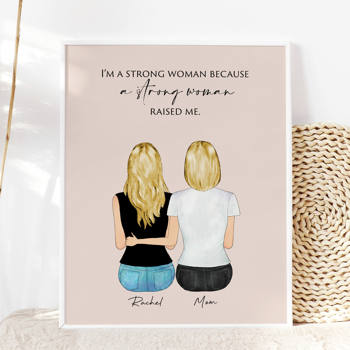 'A Strong Woman Raised Me' Mother Daughter Wall Art | Mom Gift