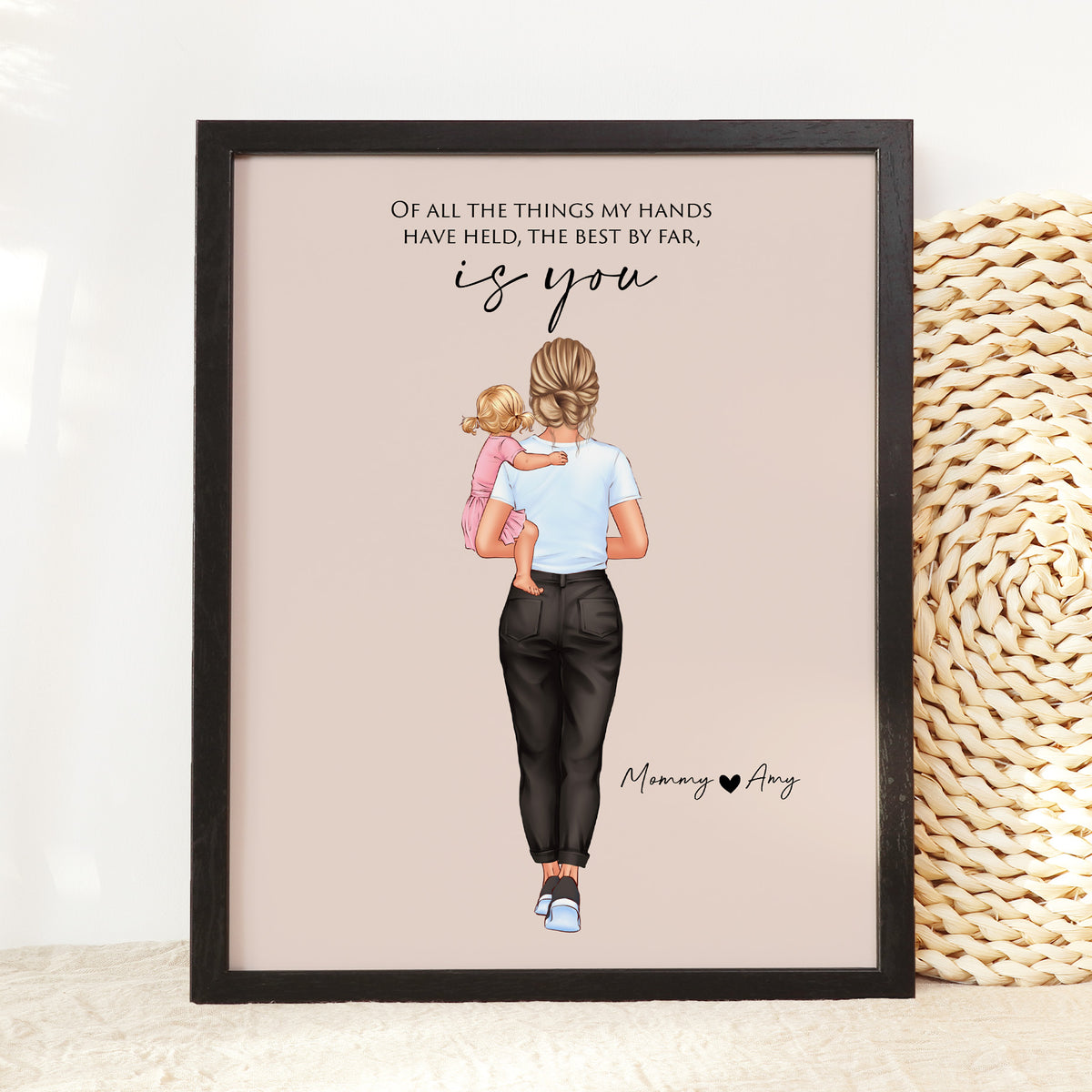 Custom Mother & Toddler Wall Art | New Mom Gift