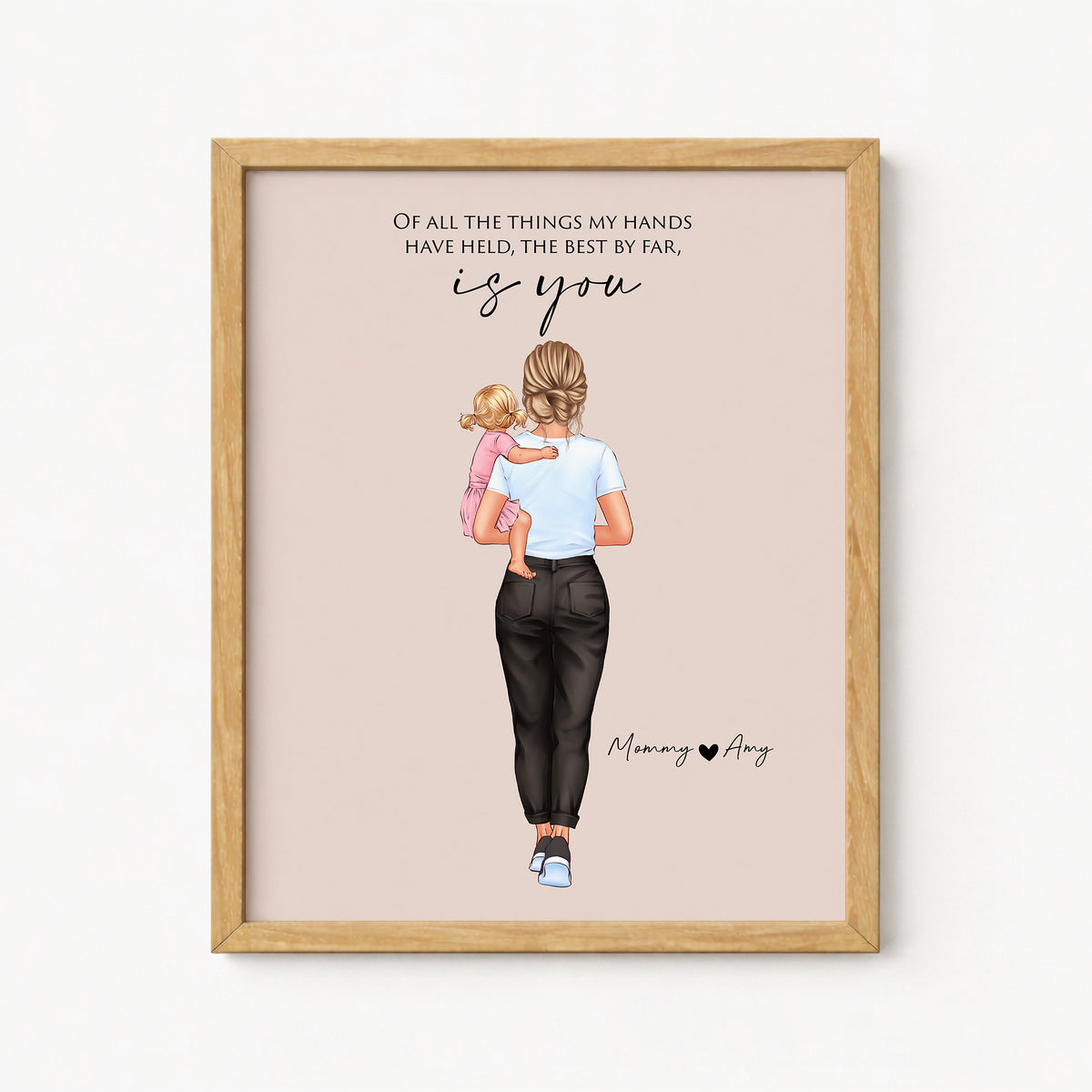 Custom Mother & Toddler Wall Art | New Mom Gift