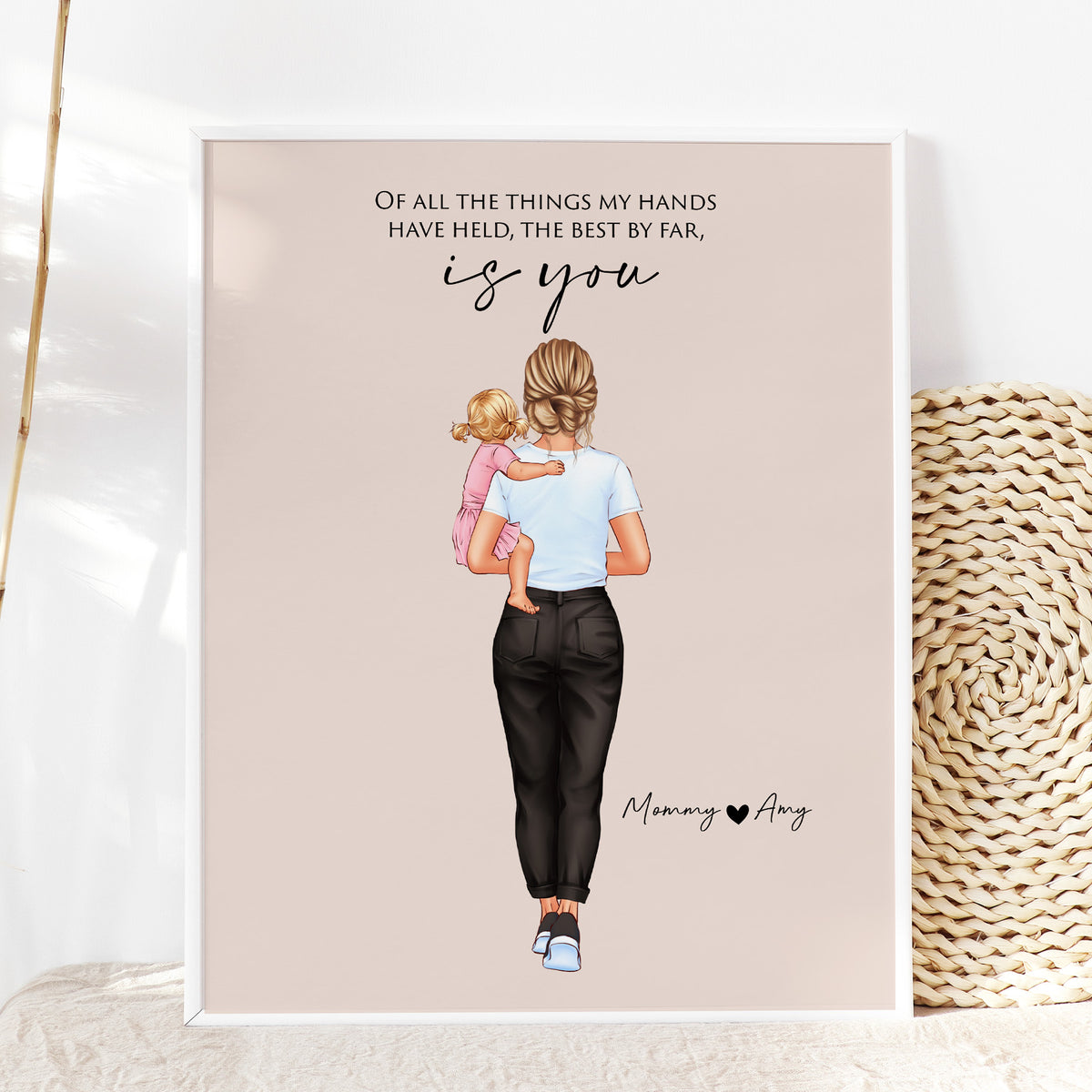 Custom Mother & Toddler Wall Art | New Mom Gift