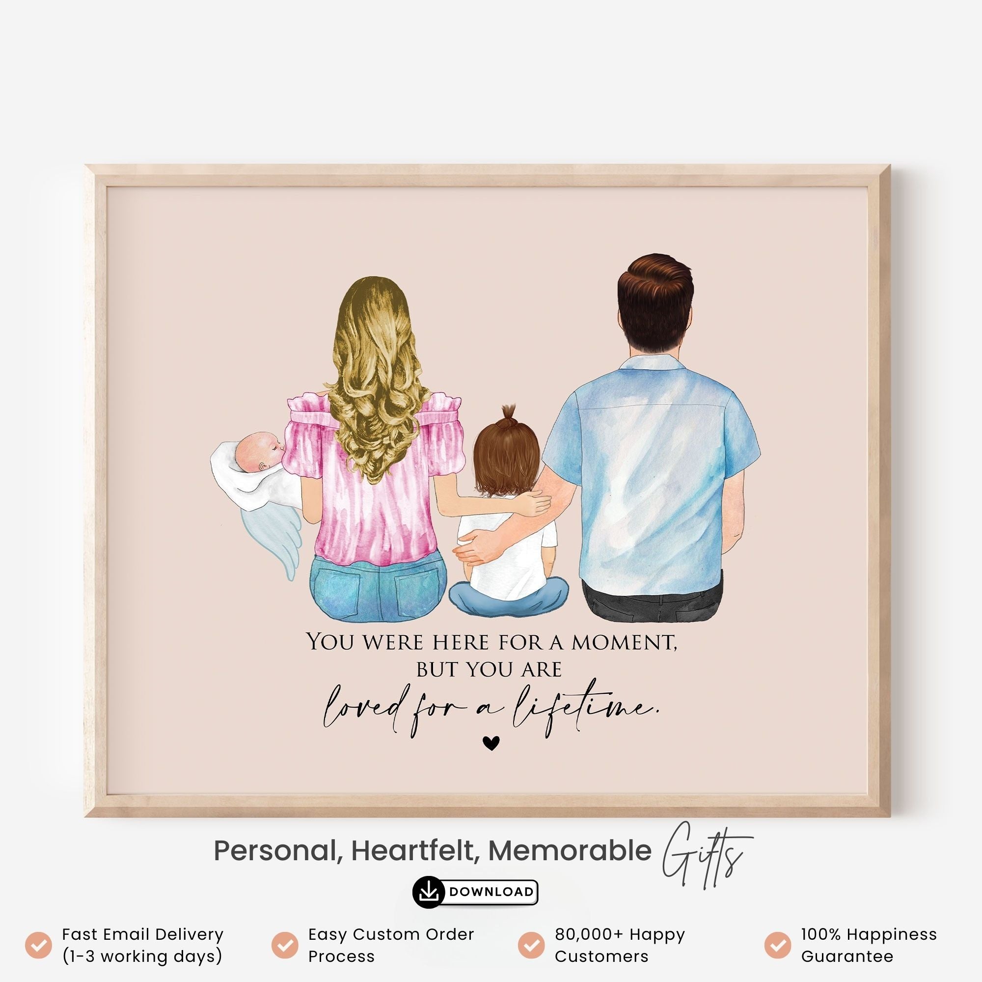 "You are Loved For a Lifetime" Angel Baby Loss Family Wall Art Print