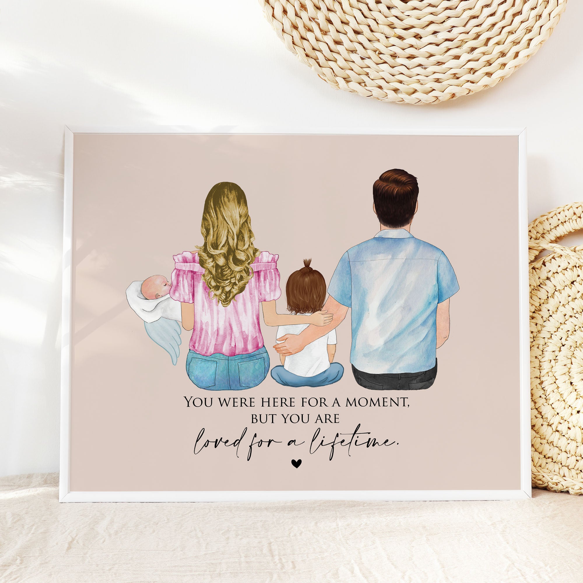 "You are Loved For a Lifetime" Angel Baby Loss Family Wall Art Print
