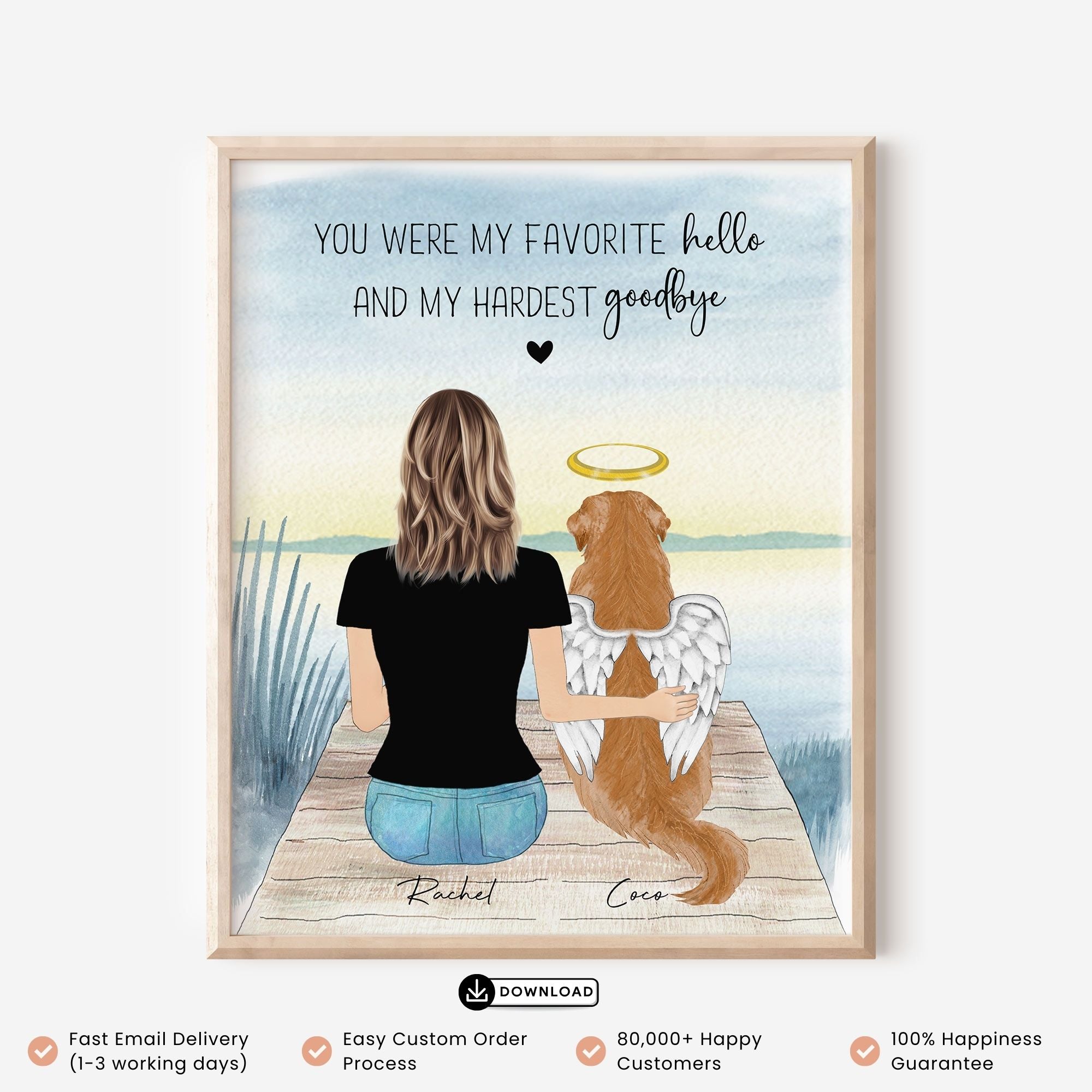 "You are my favorite hello and hardest goodbye" Dog Memorial Wall Art