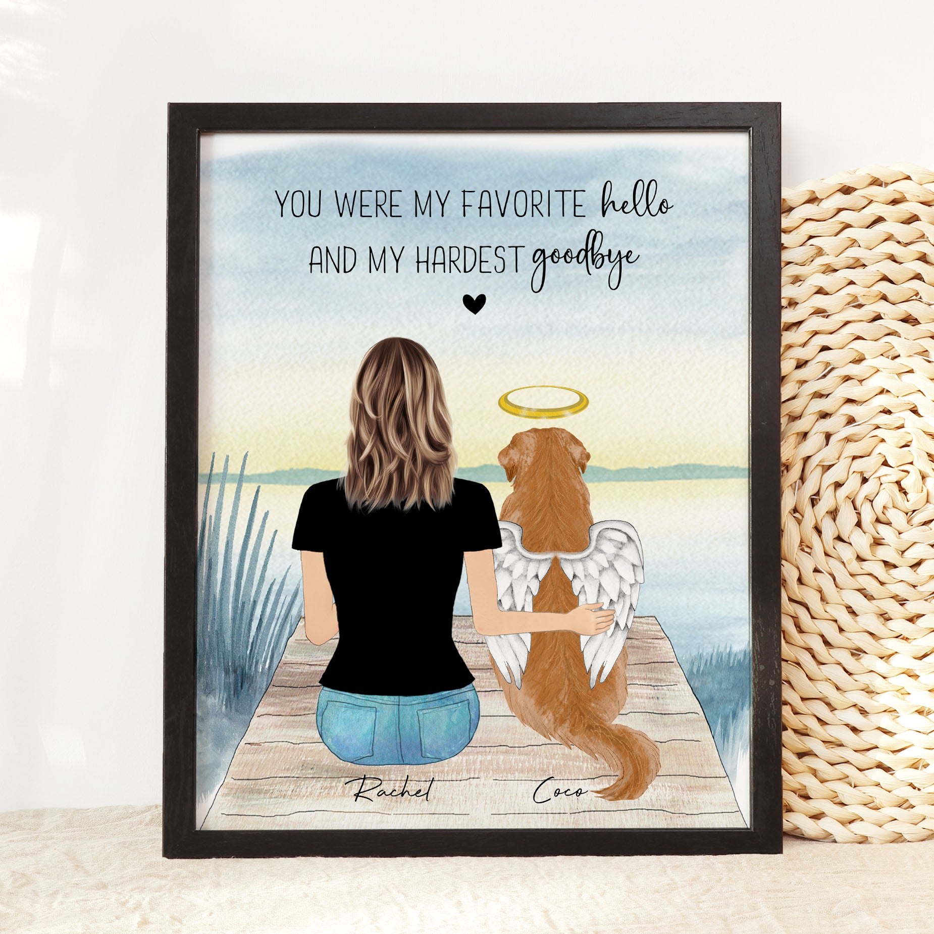 "You are my favorite hello and hardest goodbye" Dog Memorial Wall Art