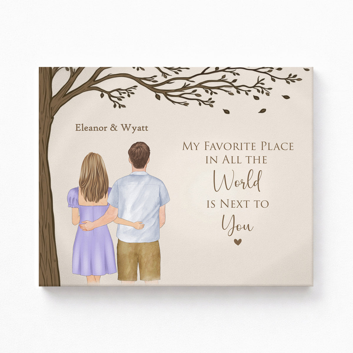 Custom Couple Portrait | Personalized Anniversary Wall Art