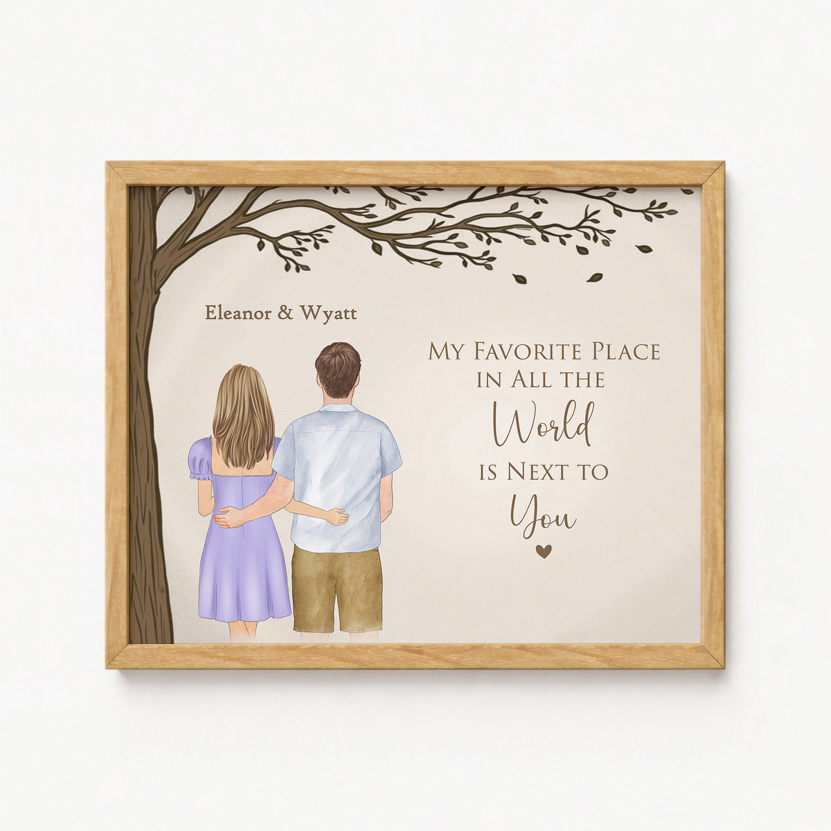 Custom Couple Portrait | Personalized Anniversary Wall Art