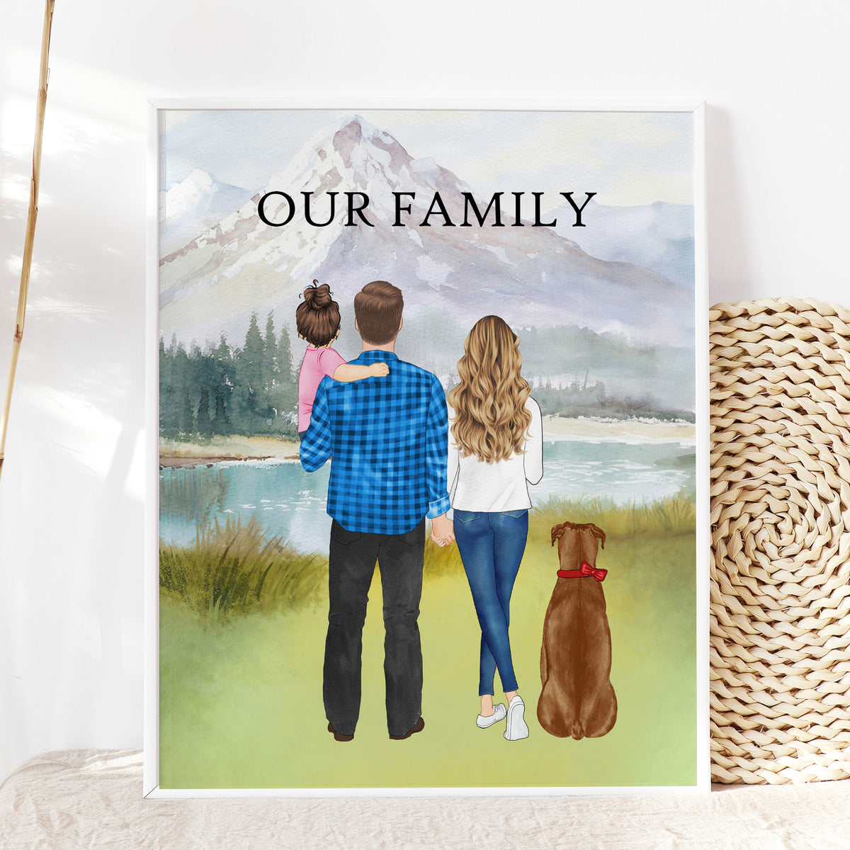 Custom Family & Pet Park Portrait | Anniversary Gift