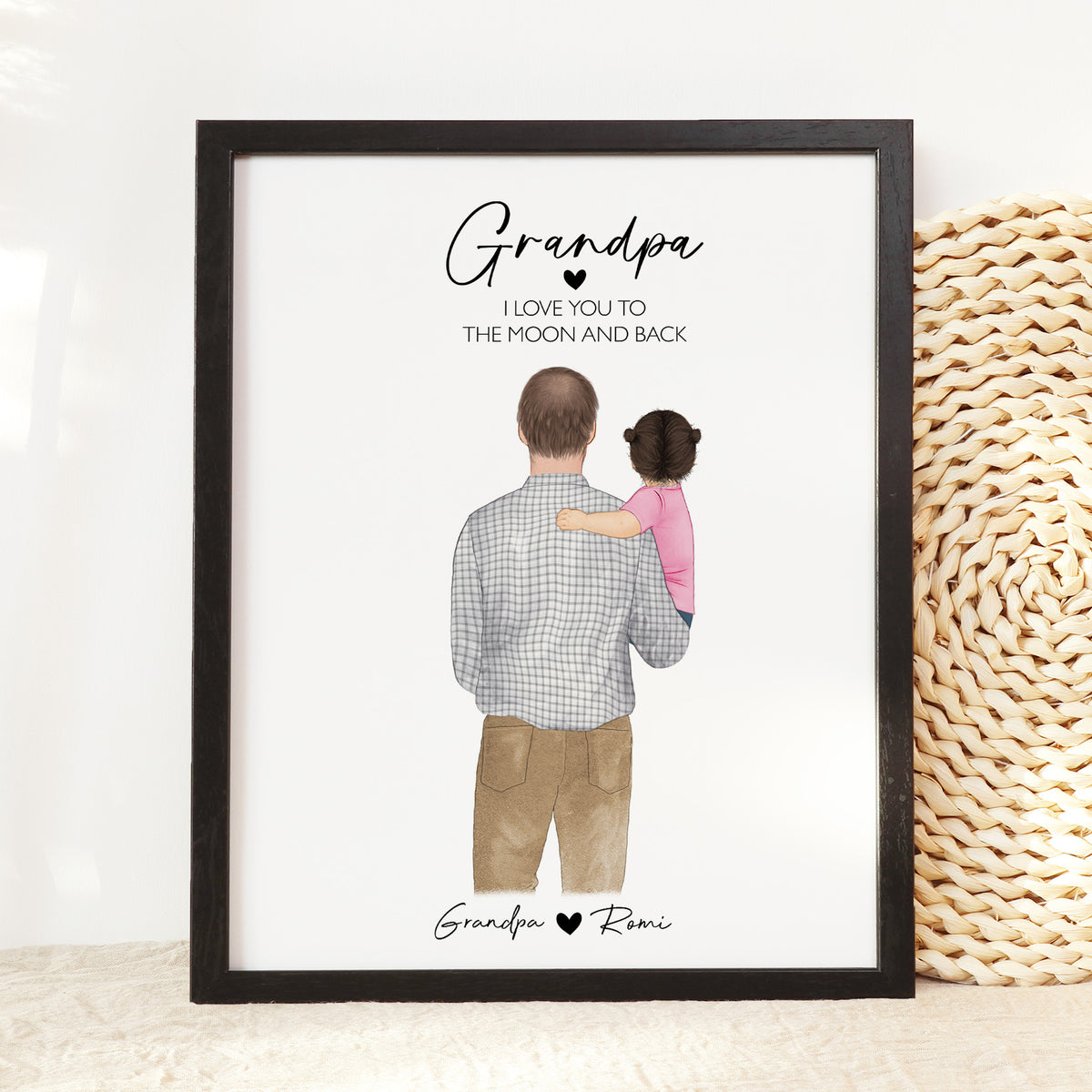 Custom Grandpa & Grandchild Portrait | Grandfather's Day Gift