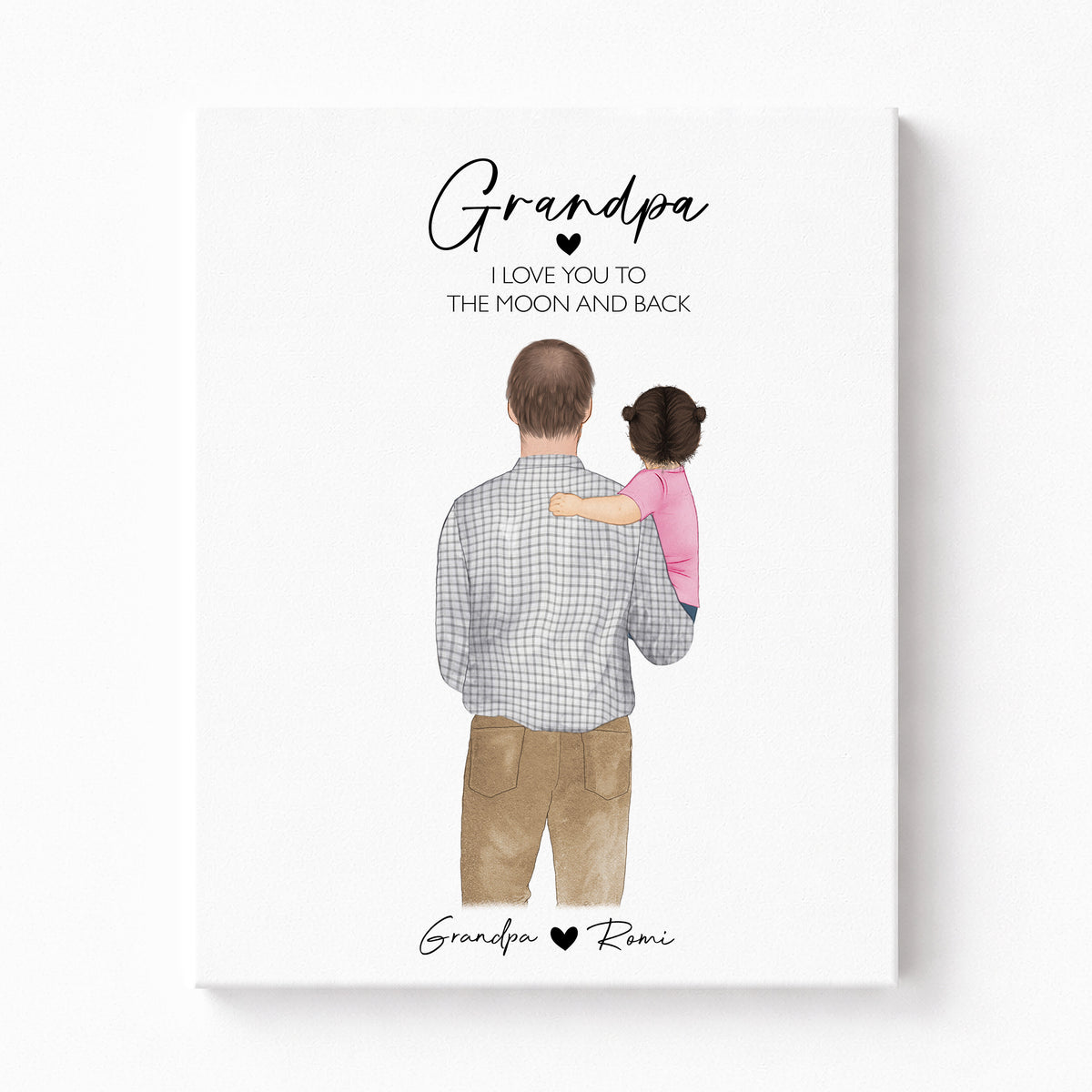 Custom Grandpa & Grandchild Portrait | Grandfather's Day Gift