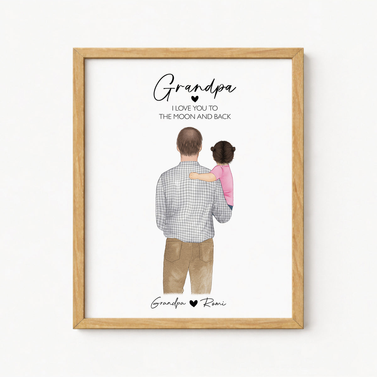 Custom Grandpa & Grandchild Portrait | Grandfather's Day Gift