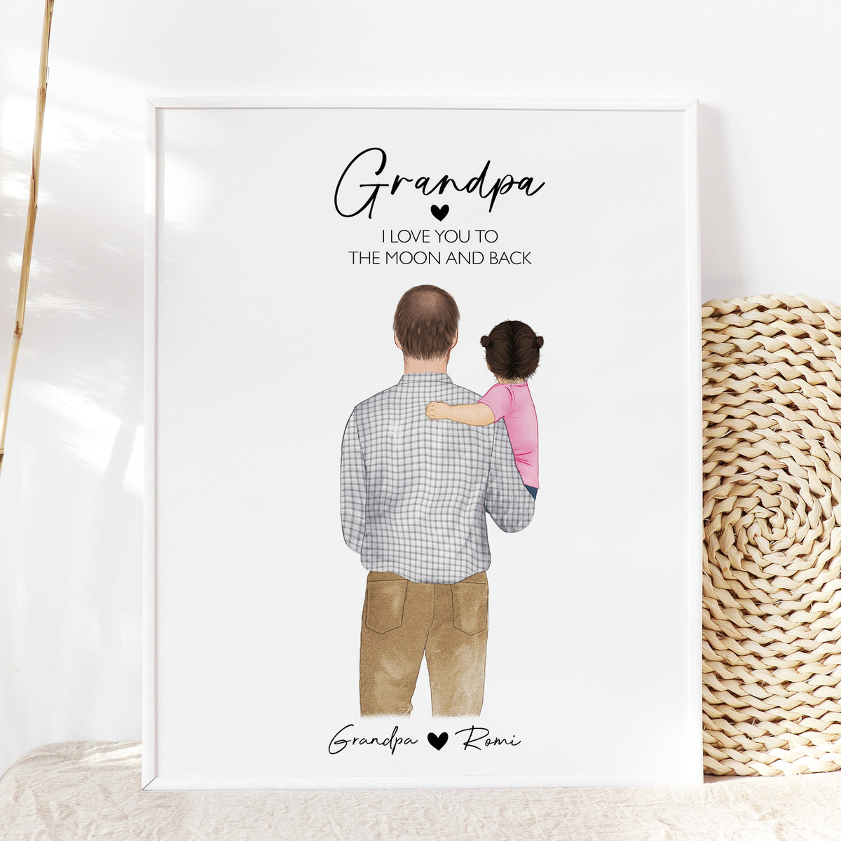 Custom Grandpa & Grandchild Portrait | Grandfather's Day Gift