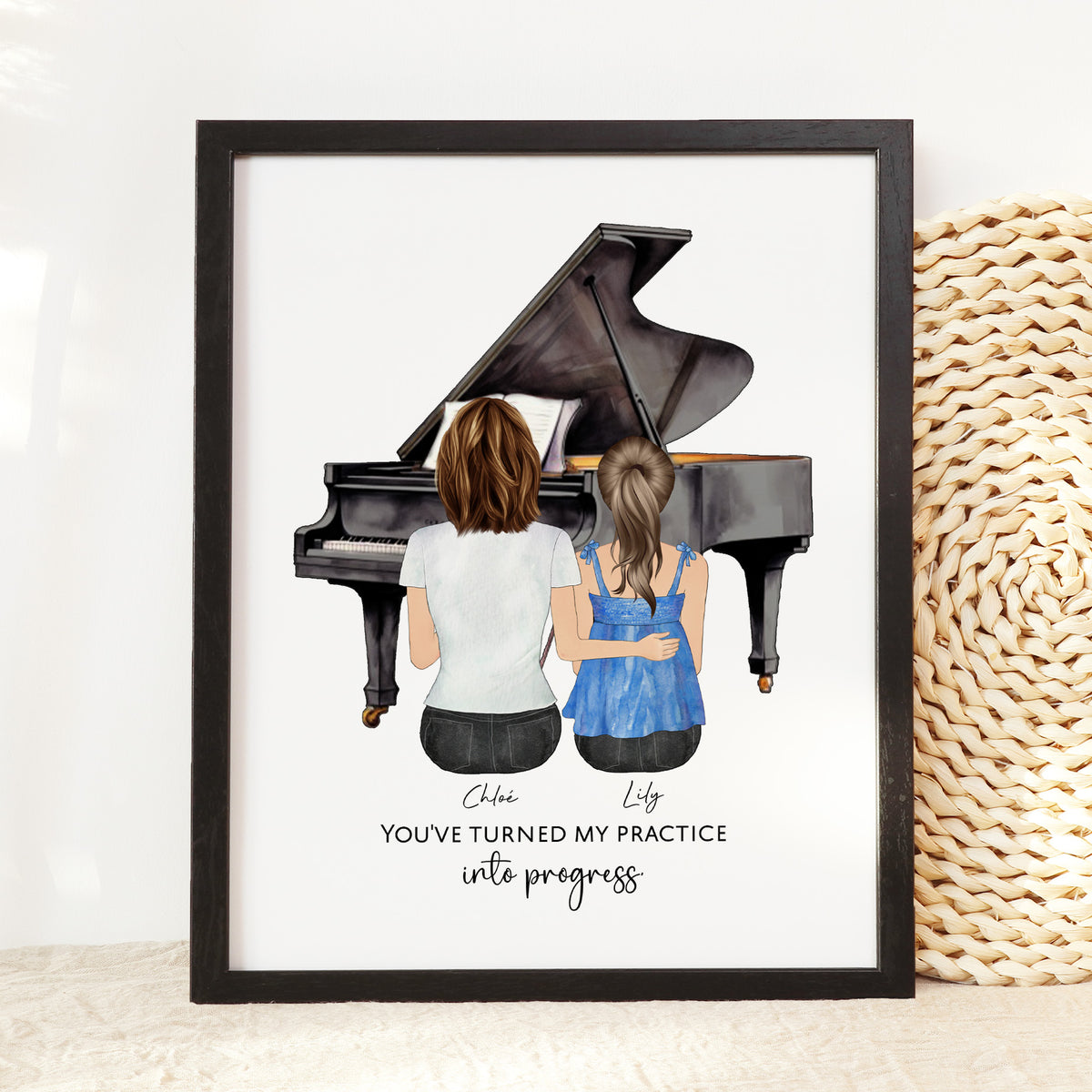 Personalized Piano Teacher Gift | Teacher Appreciation Portrait