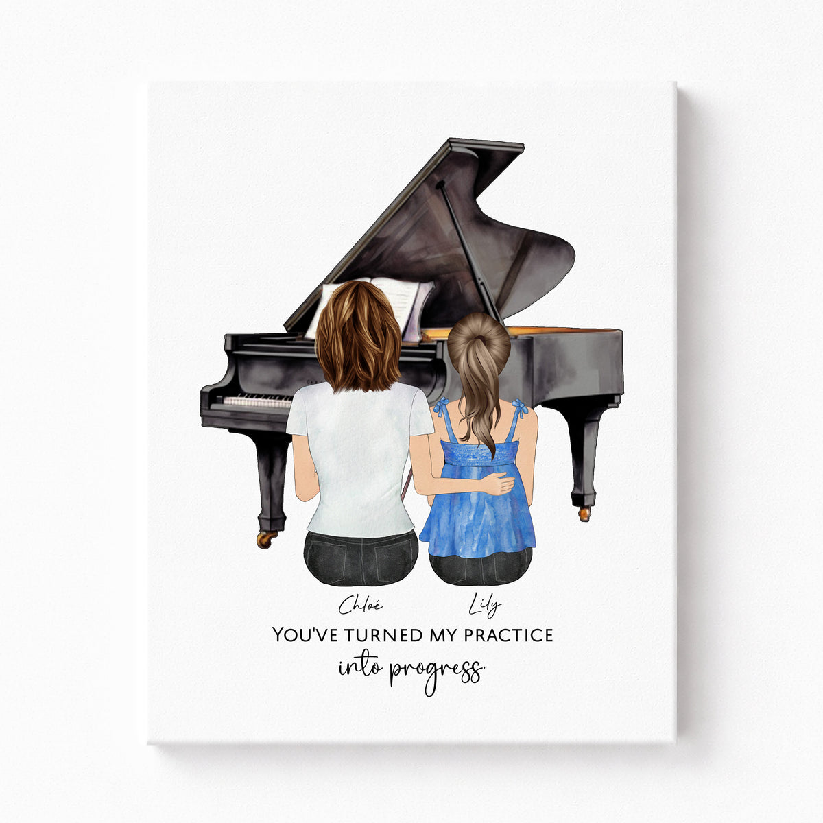 Personalized Piano Teacher Gift | Teacher Appreciation Portrait