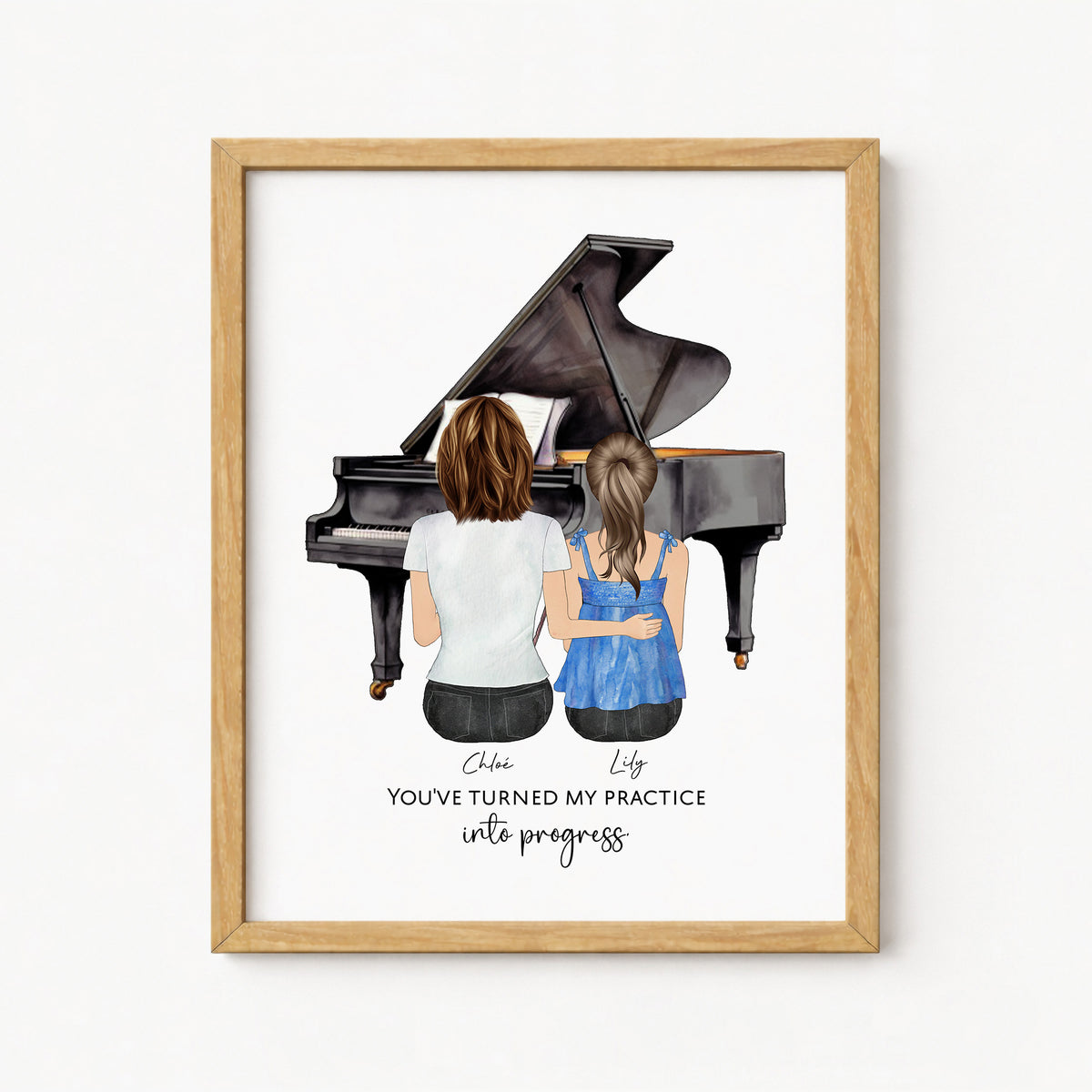 Personalized Piano Teacher Gift | Teacher Appreciation Portrait