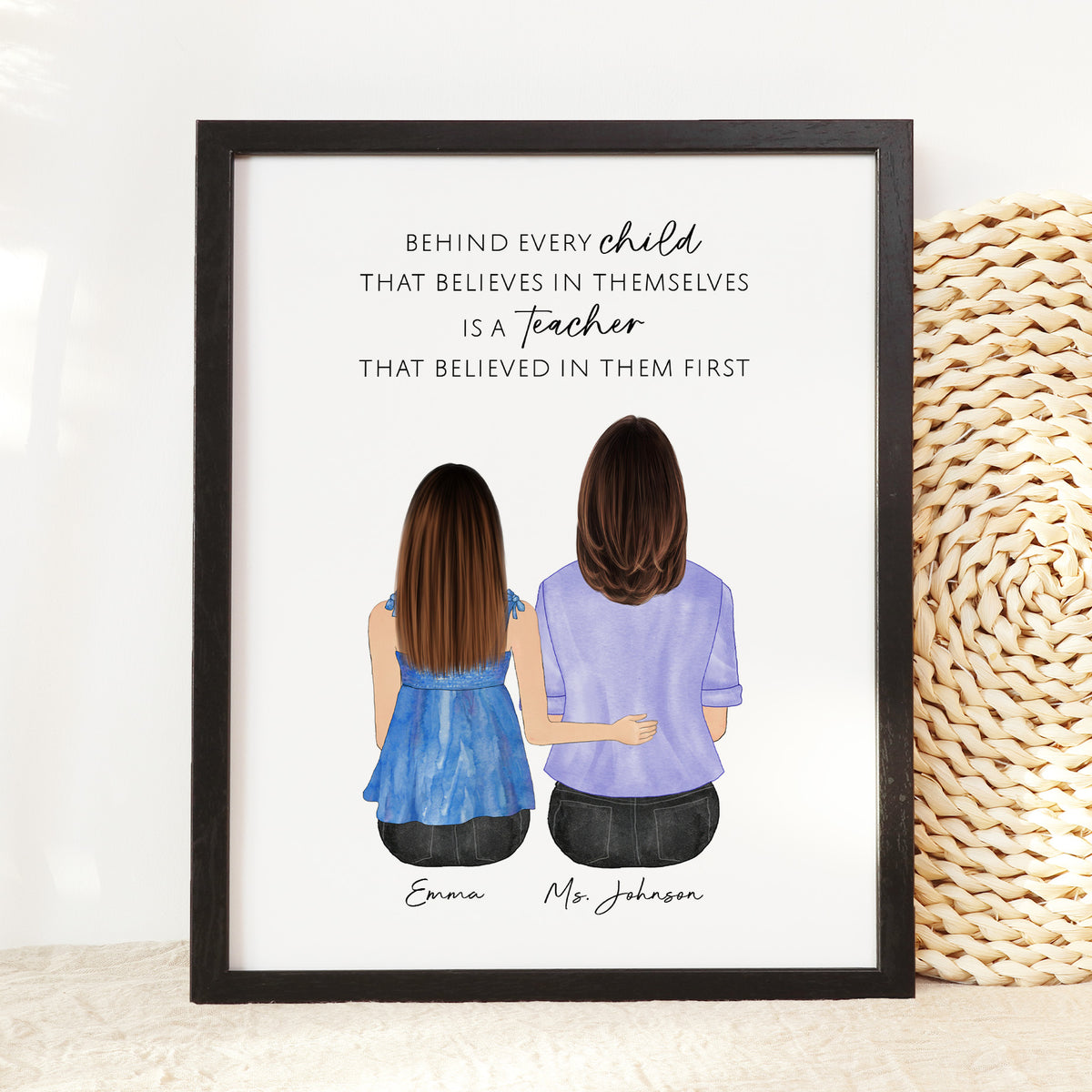 Personalized Teacher Appreciation Portrait | End of Year Gift