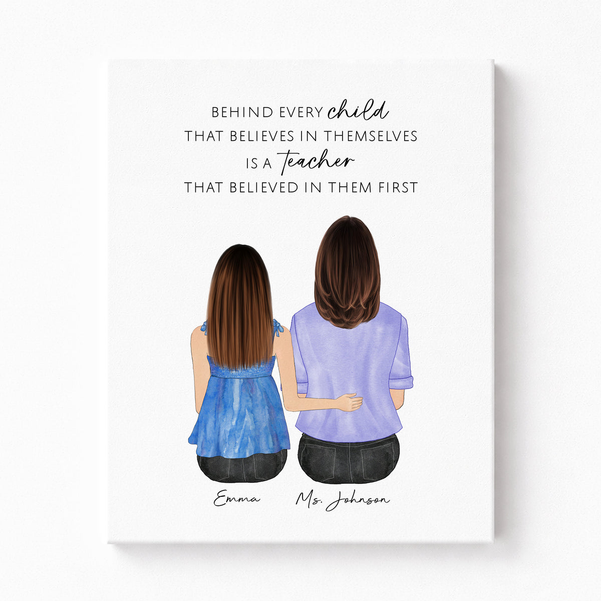 Personalized Teacher Appreciation Portrait | End of Year Gift