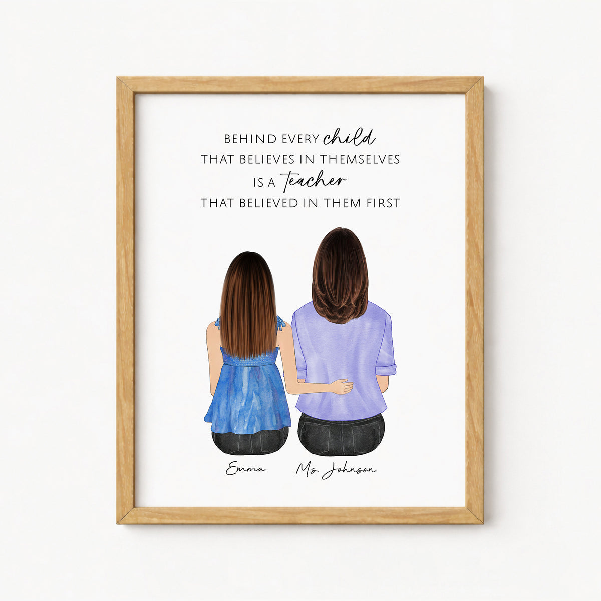 Personalized Teacher Appreciation Portrait | End of Year Gift