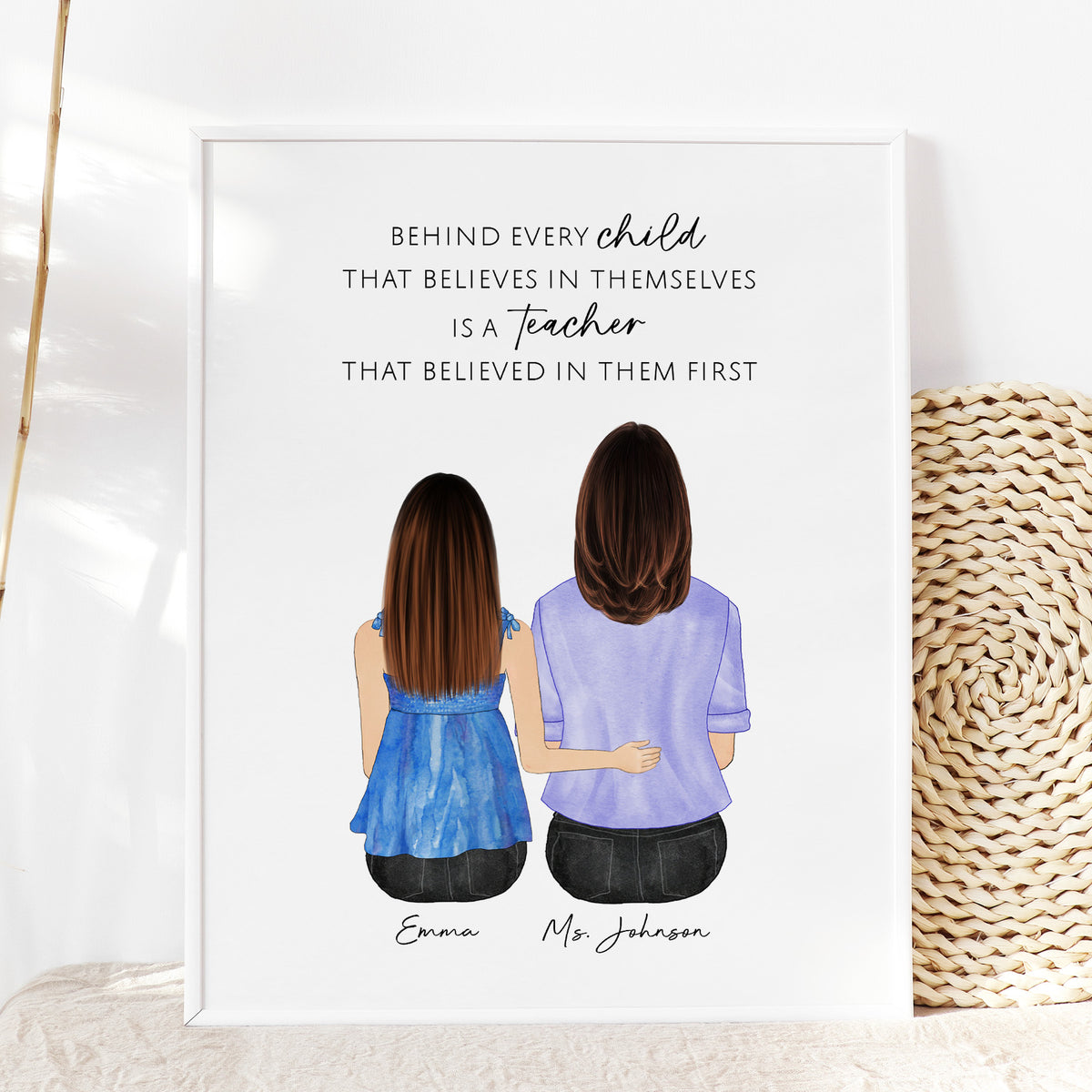 Personalized Teacher Appreciation Portrait | End of Year Gift