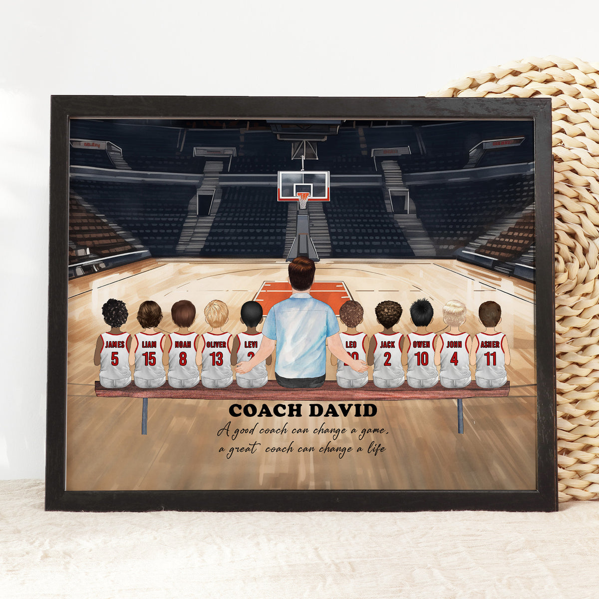Personalized Basketball Coach Gift | Coach & Team Portrait