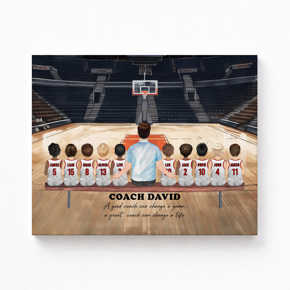 Personalized Basketball Coach Gift | Coach & Team Portrait