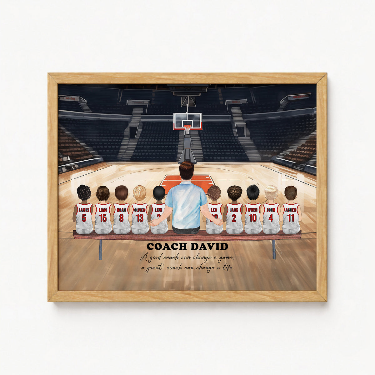 Personalized Basketball Coach Gift | Coach & Team Portrait