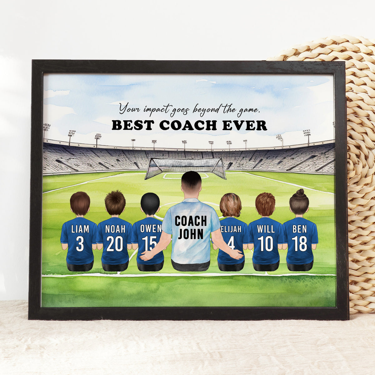 Personalized Soccer Coach Gift | Coach & Team Portrait
