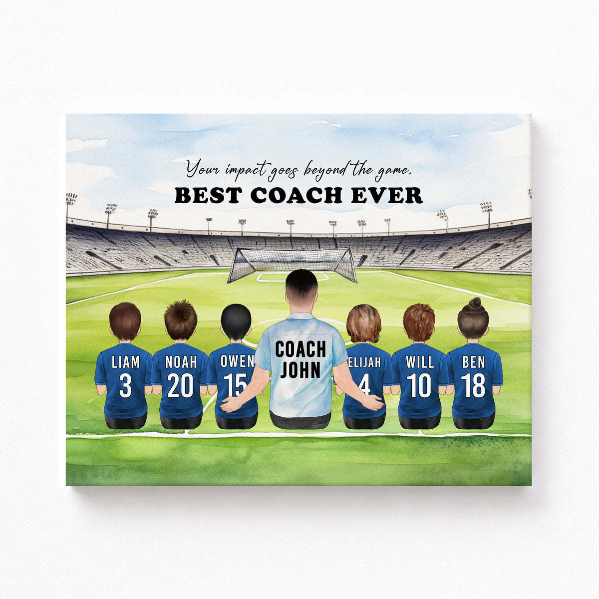 Personalized Soccer Coach Gift | Coach & Team Portrait
