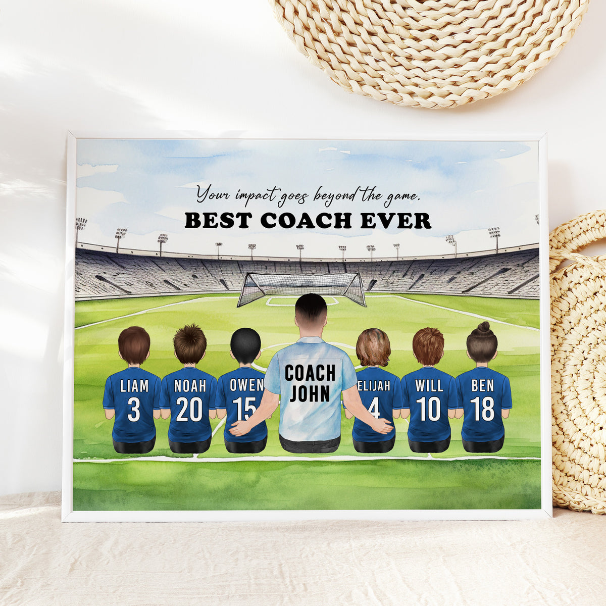 Personalized Soccer Coach Gift | Coach & Team Portrait