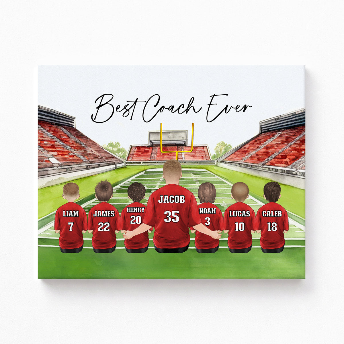 Custom Football Coach Gift | Coach & Team Appreciation Portrait