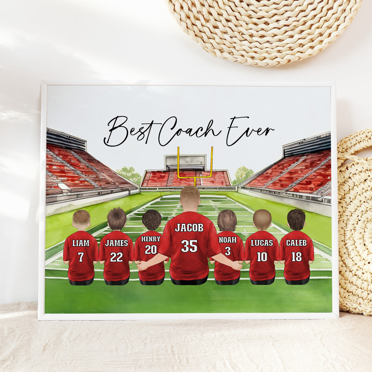 Custom Football Coach Gift | Coach & Team Appreciation Portrait