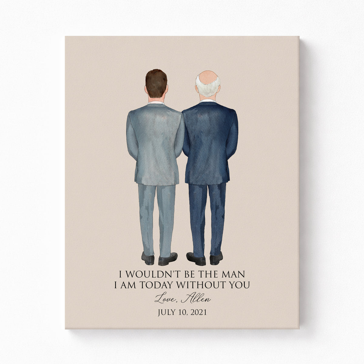 Custom Groom & Father Wedding Portrait | Father of Groom Gift