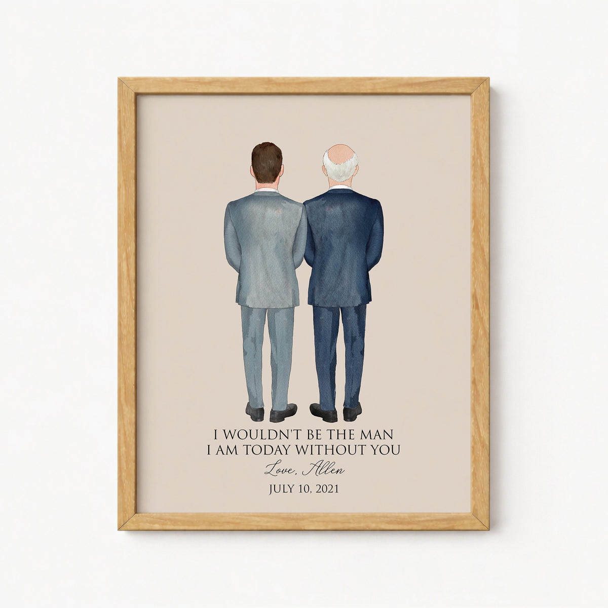 Custom Groom & Father Wedding Portrait | Father of Groom Gift